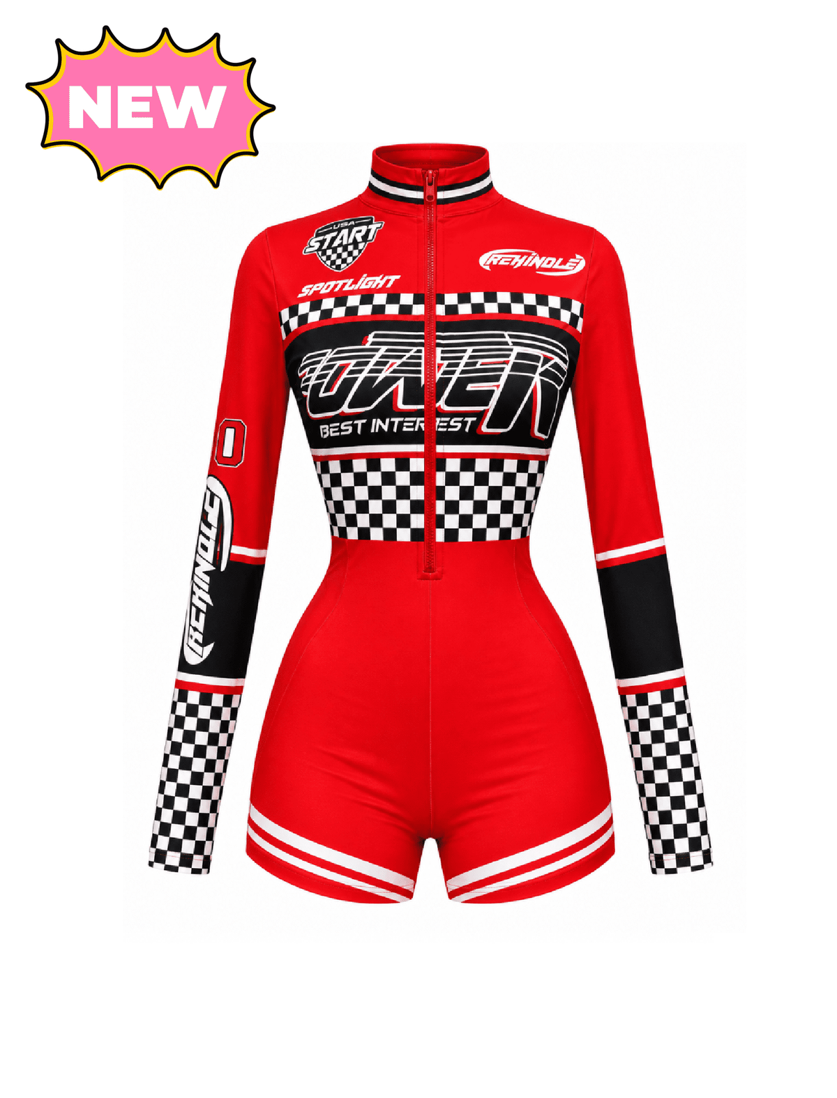 Racer Romper Costume (Black Multi)
