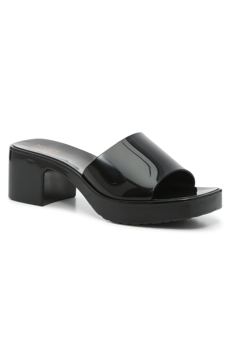Black hot sale jelly heels