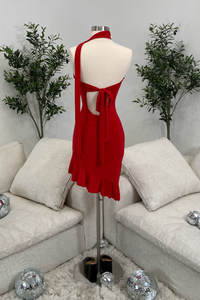 Effie Asymmetrical Dress (Red)
