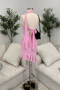 Effie Asymmetrical Dress (Baby Pink)