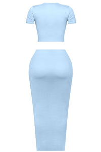 Hapi Maxi Skirt Set (Light Blue)