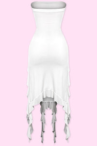 Raja Midi Ruffle Dress (Off White)