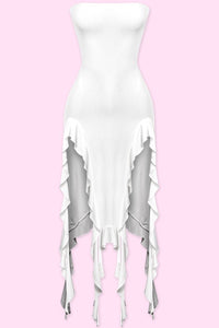 Raja Midi Ruffle Dress (Off White)