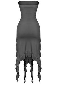 Raja Midi Ruffle Dress (Black)
