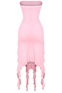 Raja Midi Ruffle Dress (Pink)