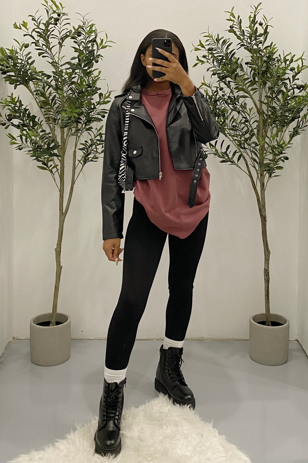 Jaxx Faux Leather Jacket (Black)