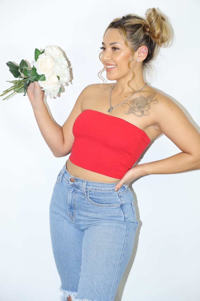 Cheryl Tube Top Plus Size (Red)