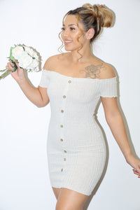 Maya Off Shoulder Dress (Oatmeal)