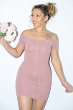Load image into Gallery viewer, Maya Off Shoulder Dress (Mauve Pink)