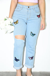 Israella Butterfly Mom Jeans (Denim)