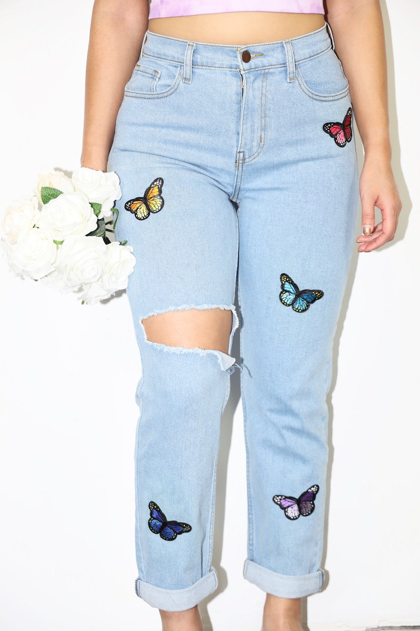Israella Butterfly Mom Jeans (Denim)