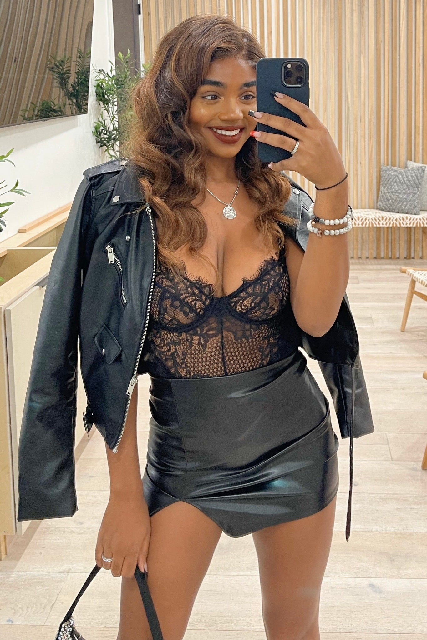 Black lace bodysuit skirt hot sale