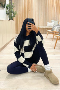 Indy Checker Sweater (Black/Cream)