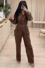 Load image into Gallery viewer, Jason Woven Corduroy Jumpsuit (Chocolate Brown)