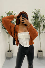 Load image into Gallery viewer, Kyla Oversized Cropped Knit Sweater (Rust Brown)