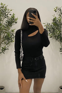 Kylene Denim Skirt (Black)