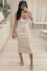 Kimiko Dress (Beige Brown)
