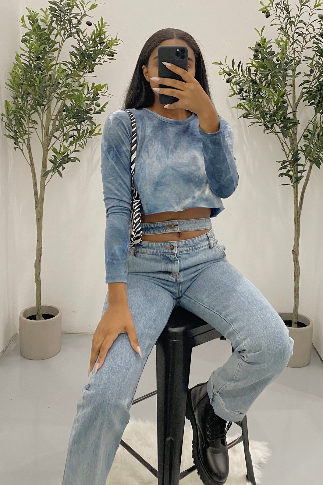 Amanda Tie-Dye Top (Blue)