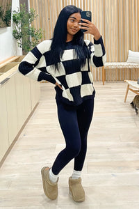 Indy Checker Sweater (Black/Cream)