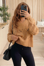 Load image into Gallery viewer, Mera L/S Oversized Knit Sweater (Camel Brown)