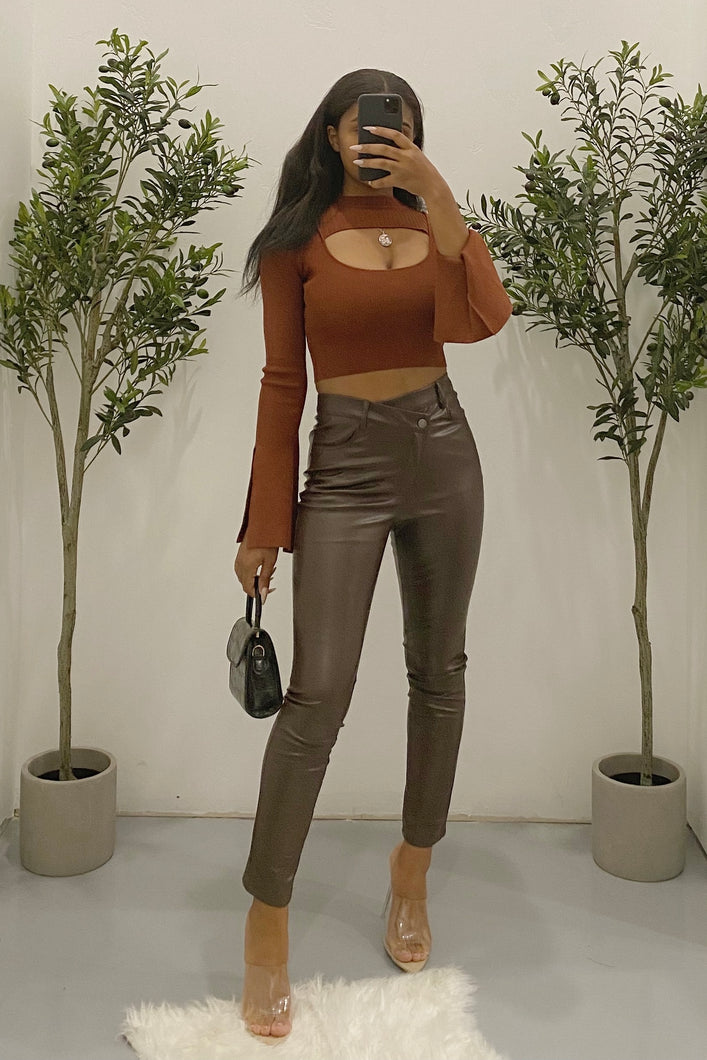 Leo Crop Top (Auburn Brown)