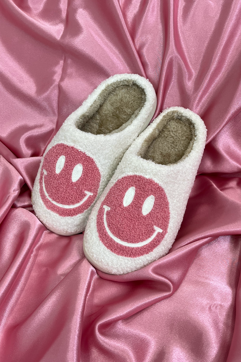Smiley Slippers (Baby Pink)