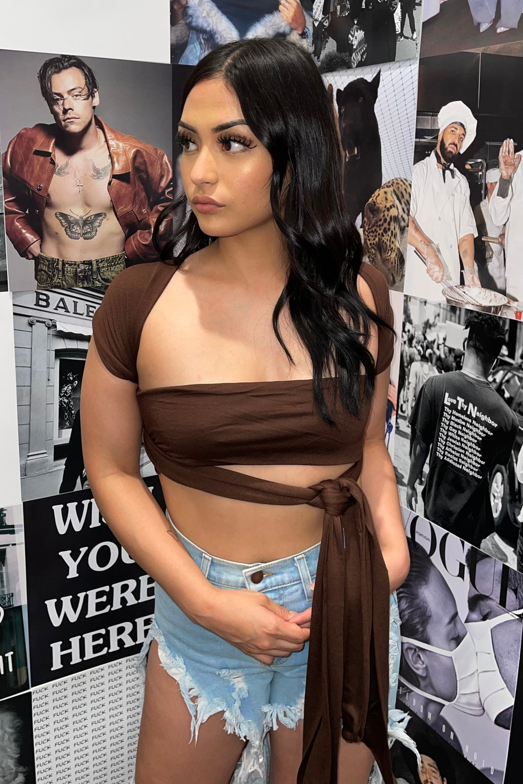 Lera Wrap Top 2.0 (Chocolate Brown)
