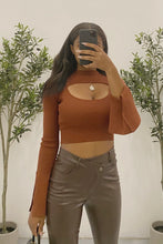 Load image into Gallery viewer, Leo Crop Top (Auburn Brown)