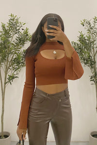 Leo Crop Top (Auburn Brown)