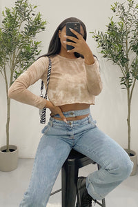 Amanda Tie-Dye Top (Mocha Brown)