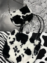 Load image into Gallery viewer, Lyla Furry Cow Bag (Black/White)