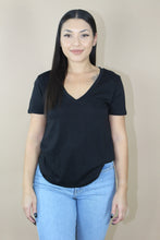 Load image into Gallery viewer, Alex Basic V-Neck Tee (Black)
