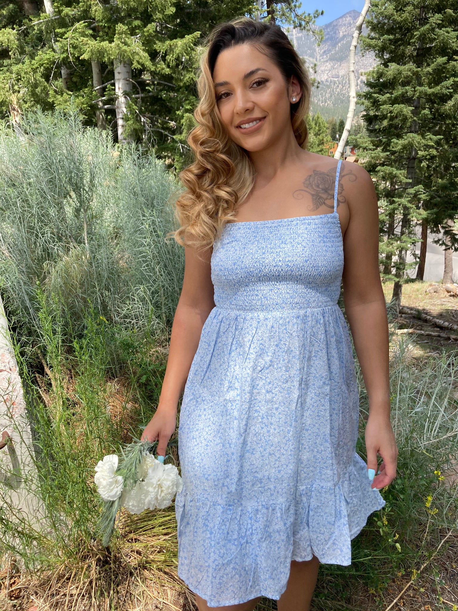 Baby blue cheap spring dress