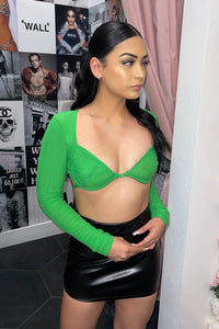 Anastasia Long Sleeve Underwire Top (Green)