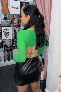 Anastasia Long Sleeve Underwire Top (Green)