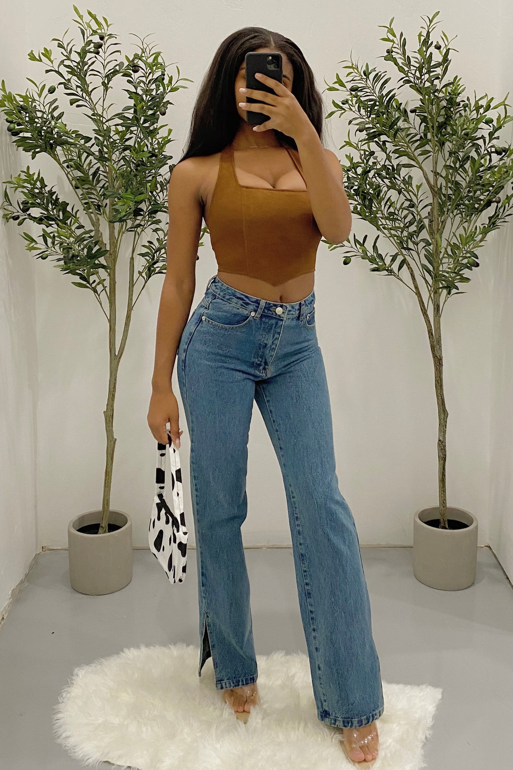 Gabrielle Halter Top (Coffee Brown)