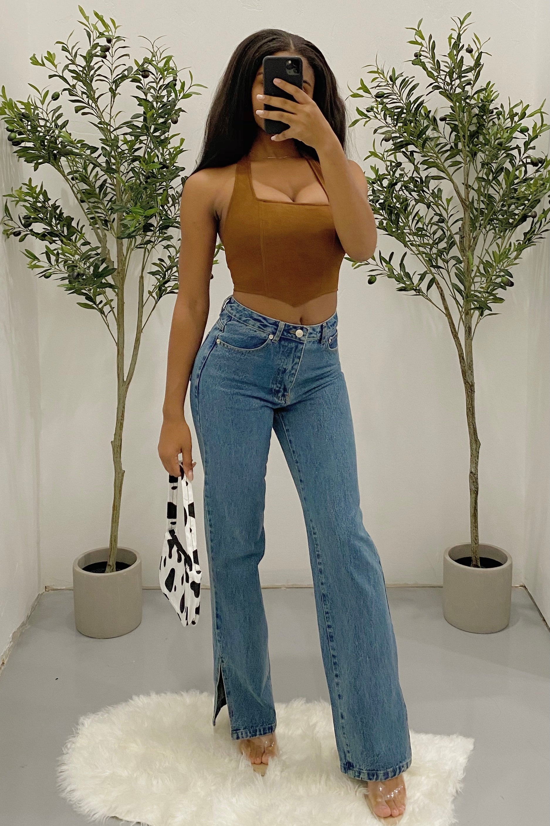 Gabrielle Halter Top (Coffee Brown)