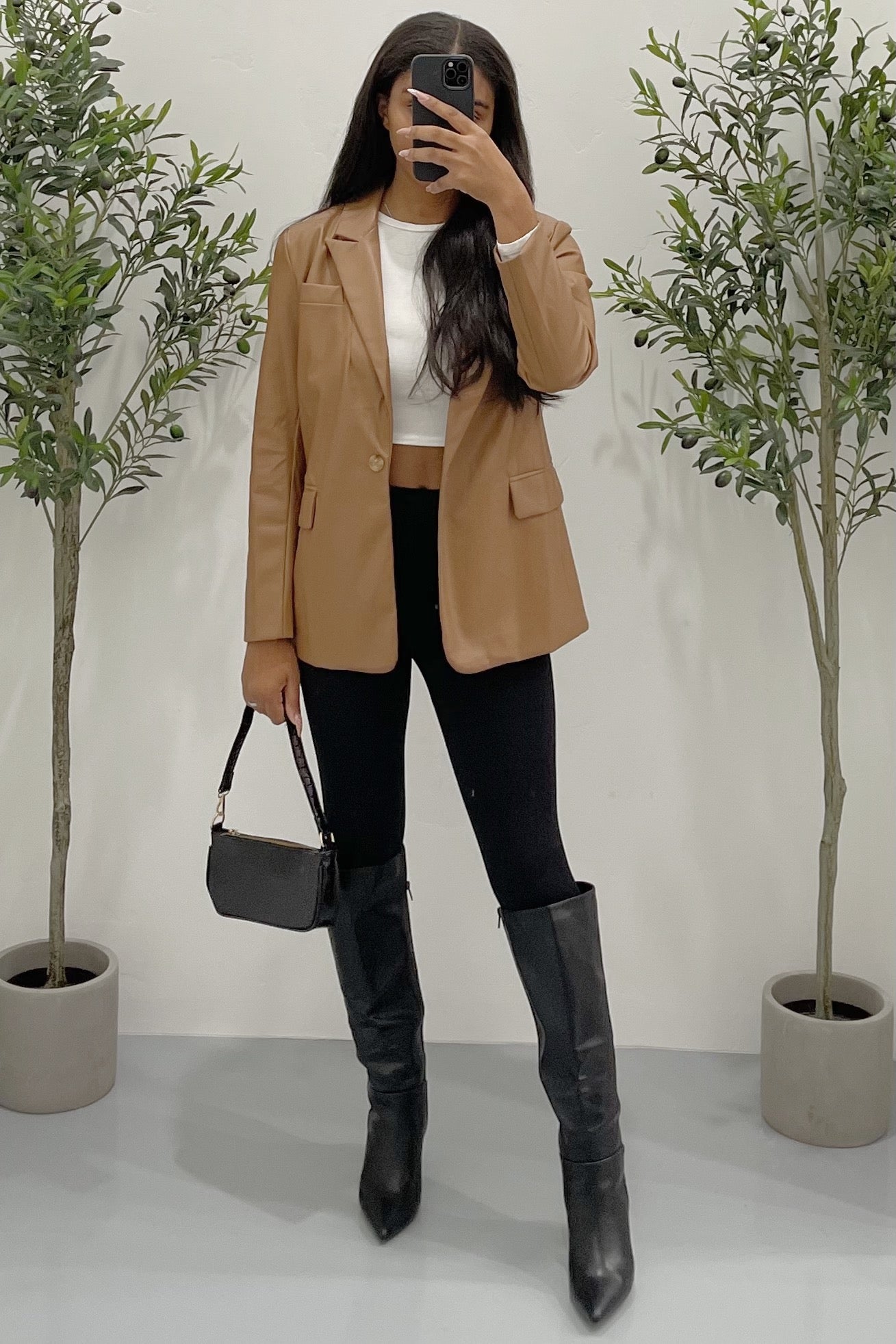 Zara Faux Leather Jacket (Brown)
