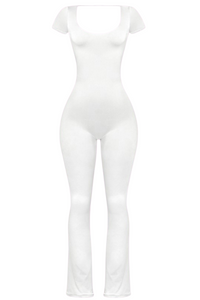 Lorna Short Sleeve Jumpsuit (Off White)