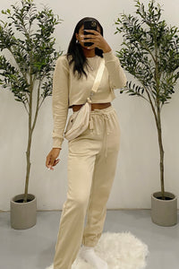 Ayla Cropped Sweater (Tan)