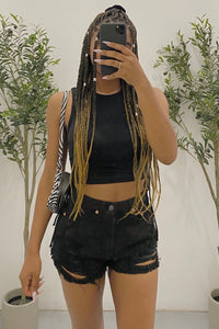 Justine Crop Top (Black)