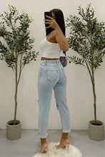 Load image into Gallery viewer, Robbie Distressed Mom Jeans (Faded Light Denim)