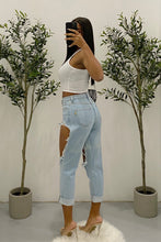 Load image into Gallery viewer, Jordan Distressed Mom Jeans (Faded Light Denim)