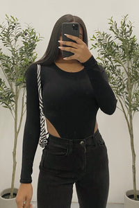 Electra Long Sleeve Bodysuit (Black)