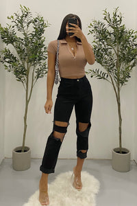 Mandy Crop Top (Mocha Brown)