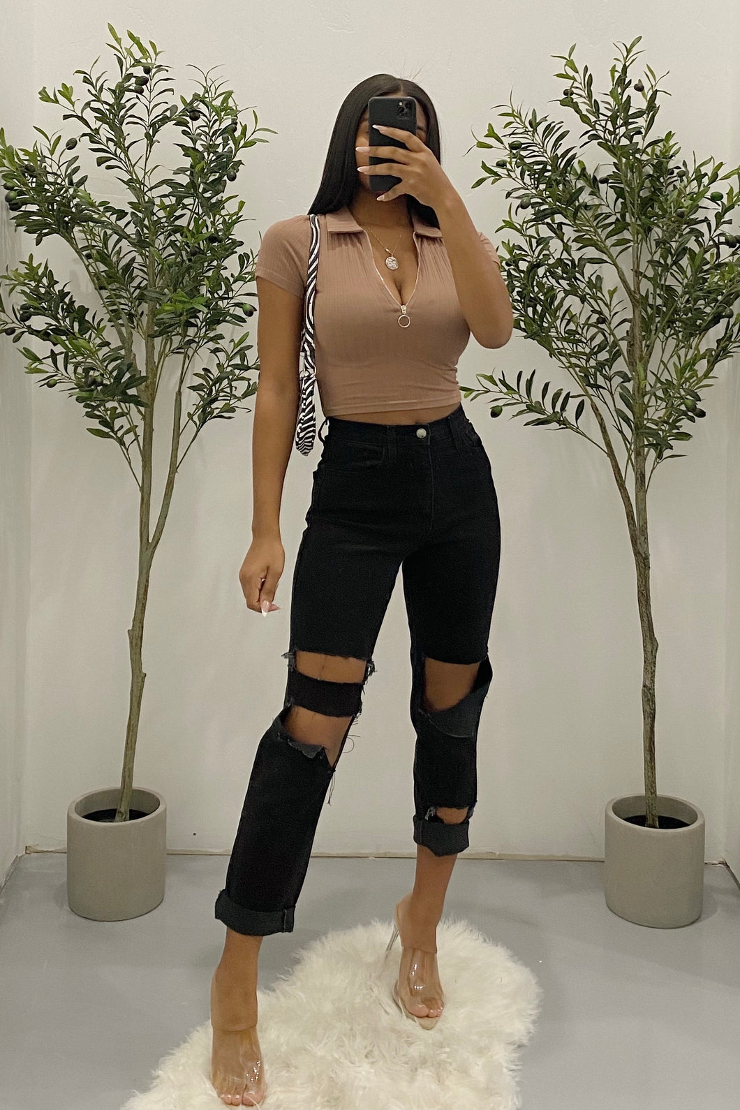 Mandy Crop Top (Mocha Brown)