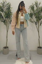 Load image into Gallery viewer, Aaliyah Denim Jacket (Beige Multi-color)