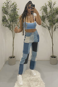 TLC Patch Jeans (Denim Multi-color)