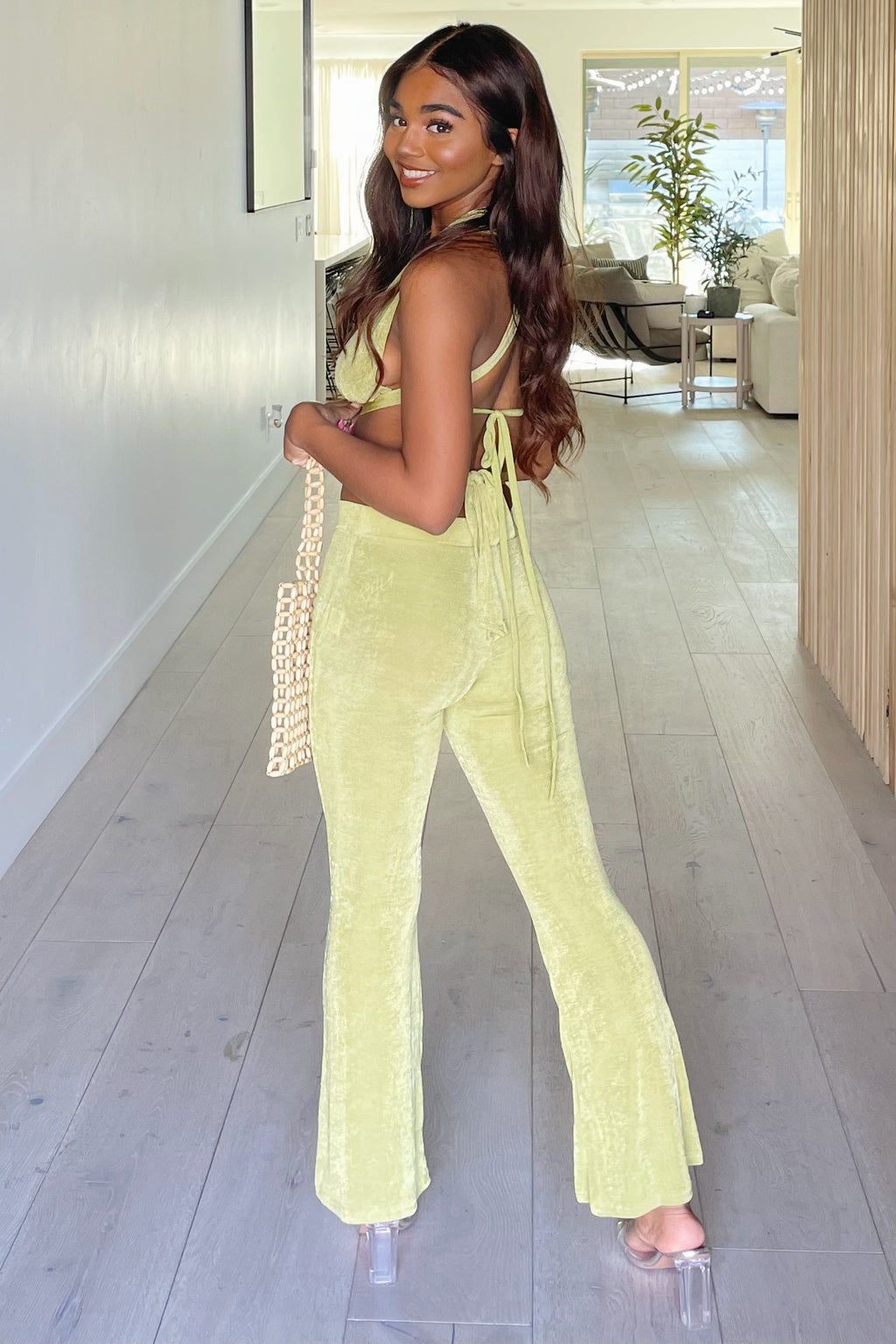Tulum Halter Wrap Pants Set (Green)