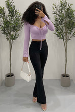 Load image into Gallery viewer, Max Ribbed Flare Pants (Black)